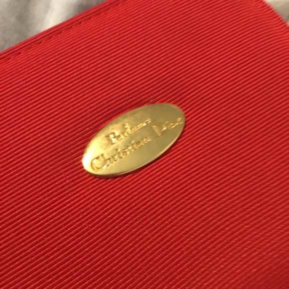 Authentic Christian Dior Beauty Red Lipstick Colored & Mirror Trousseau Case - Picture 4 of 16